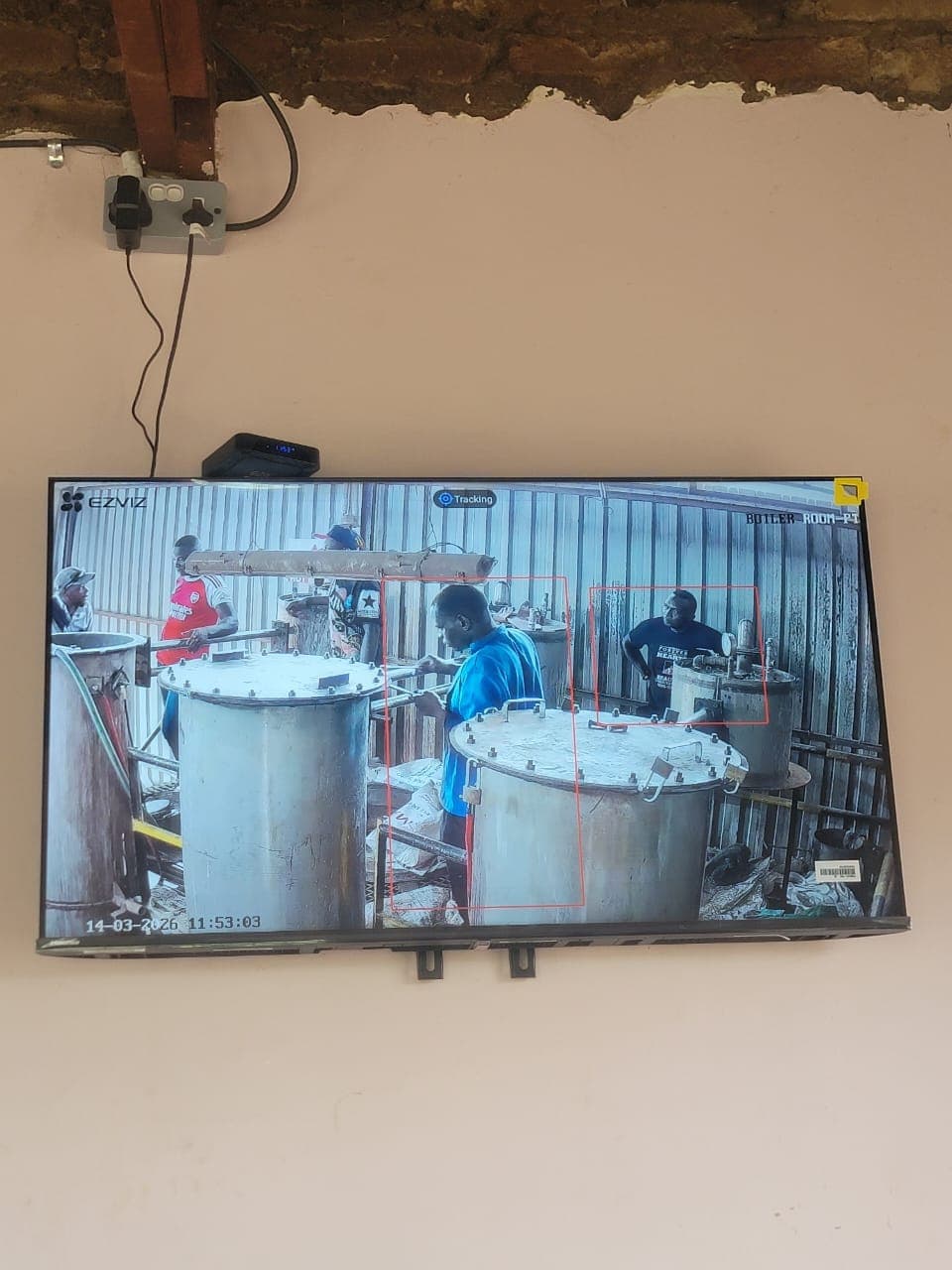 EZVIZ camera live feed with AI person tracking